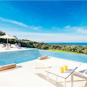 4 bedroom villa with pool & seaview, near Acharavi, sleeps 9